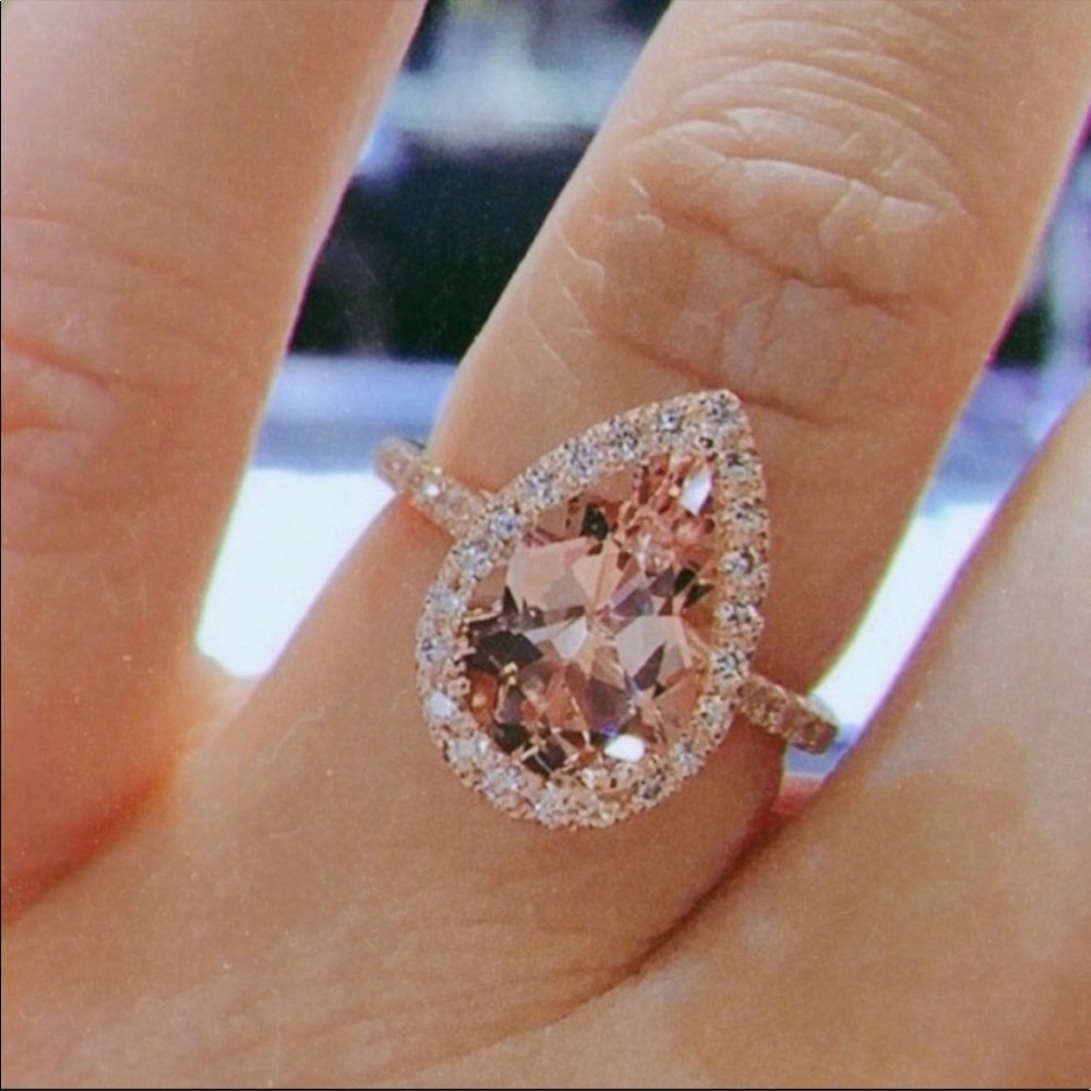 NEW 18K ROSE GOLD MORGANITE RING